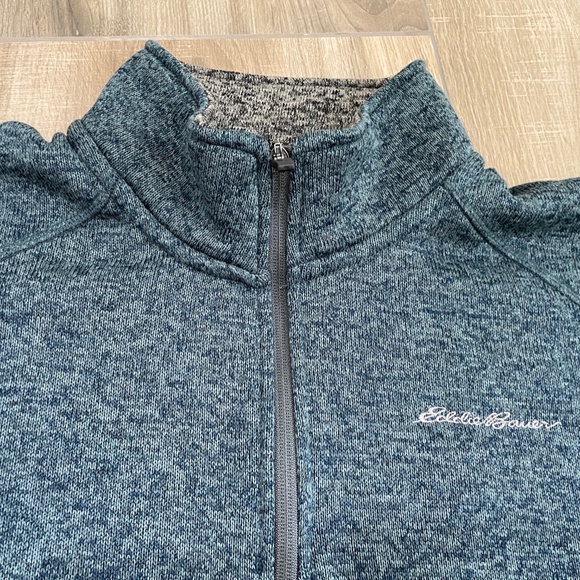 Eddie Bauer Sweater Mens 2XL 1/4 Zip Blue Pullover NEW - Picture 2 of 9
